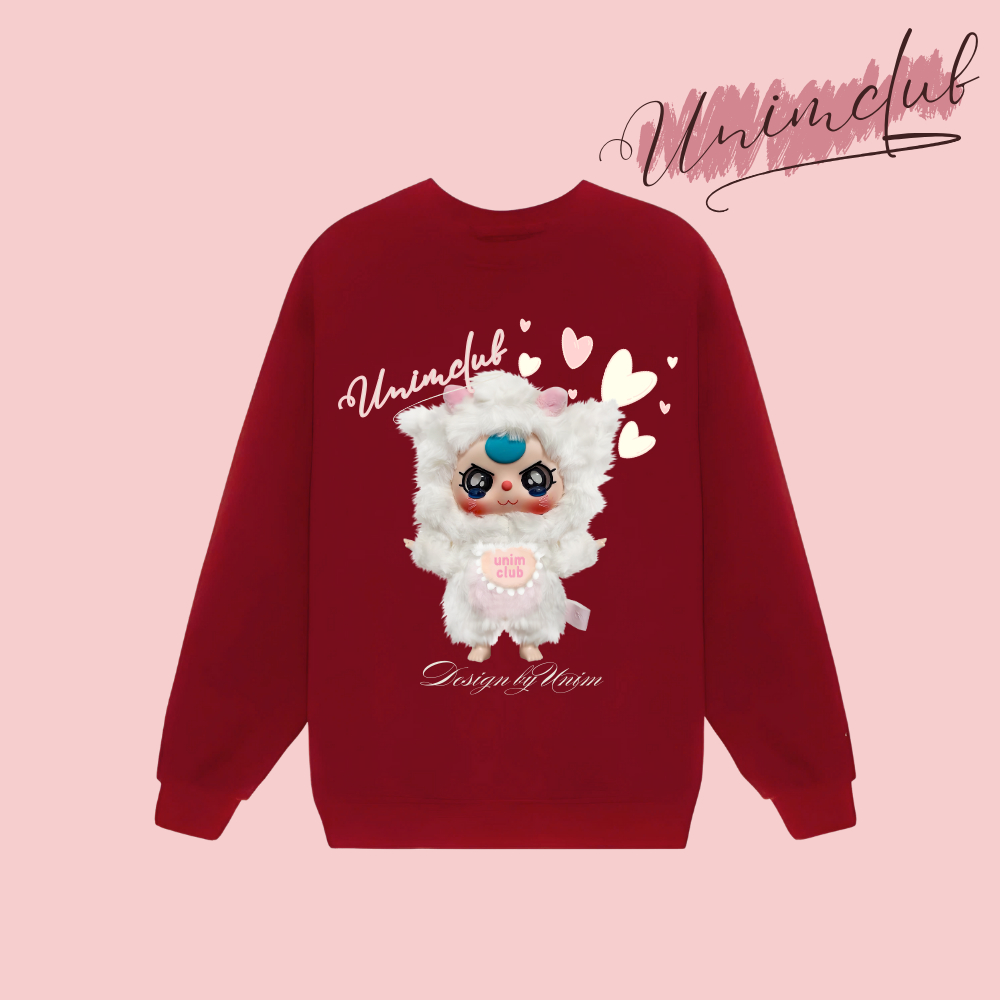 [Three Baby V3] Áo Sweater Three Baby V3 Kitten Trắng Nỉ Chân Cua Cao Cấp Form Rộng Unisex Mùa Thu Đông Nam Nữ - SWTV31