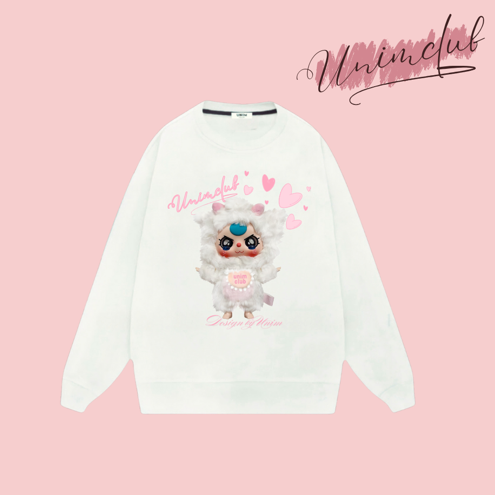 [Three Baby V3] Áo Sweater Three Baby V3 Kitten Trắng Nỉ Chân Cua Cao Cấp Form Rộng Unisex Mùa Thu Đông Nam Nữ - SWTV31
