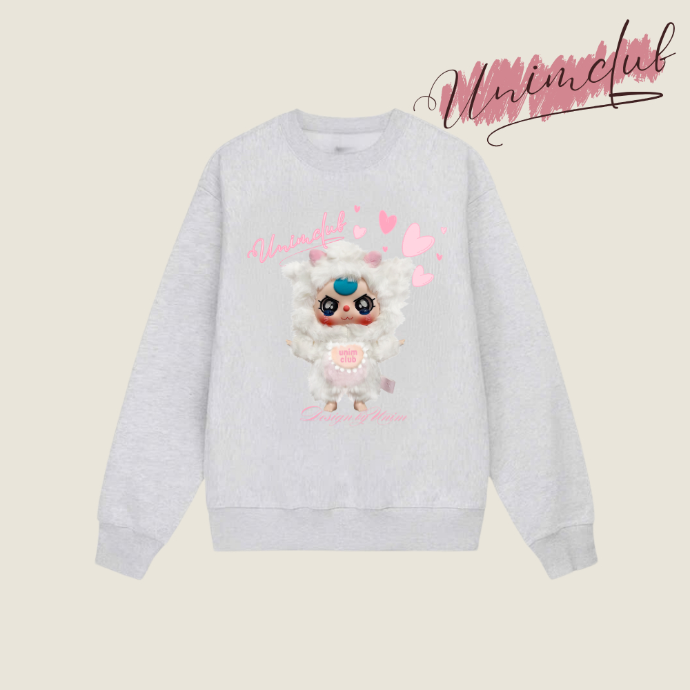 [Three Baby V3] Áo Sweater Three Baby V3 Kitten Trắng Nỉ Chân Cua Cao Cấp Form Rộng Unisex Mùa Thu Đông Nam Nữ - SWTV31