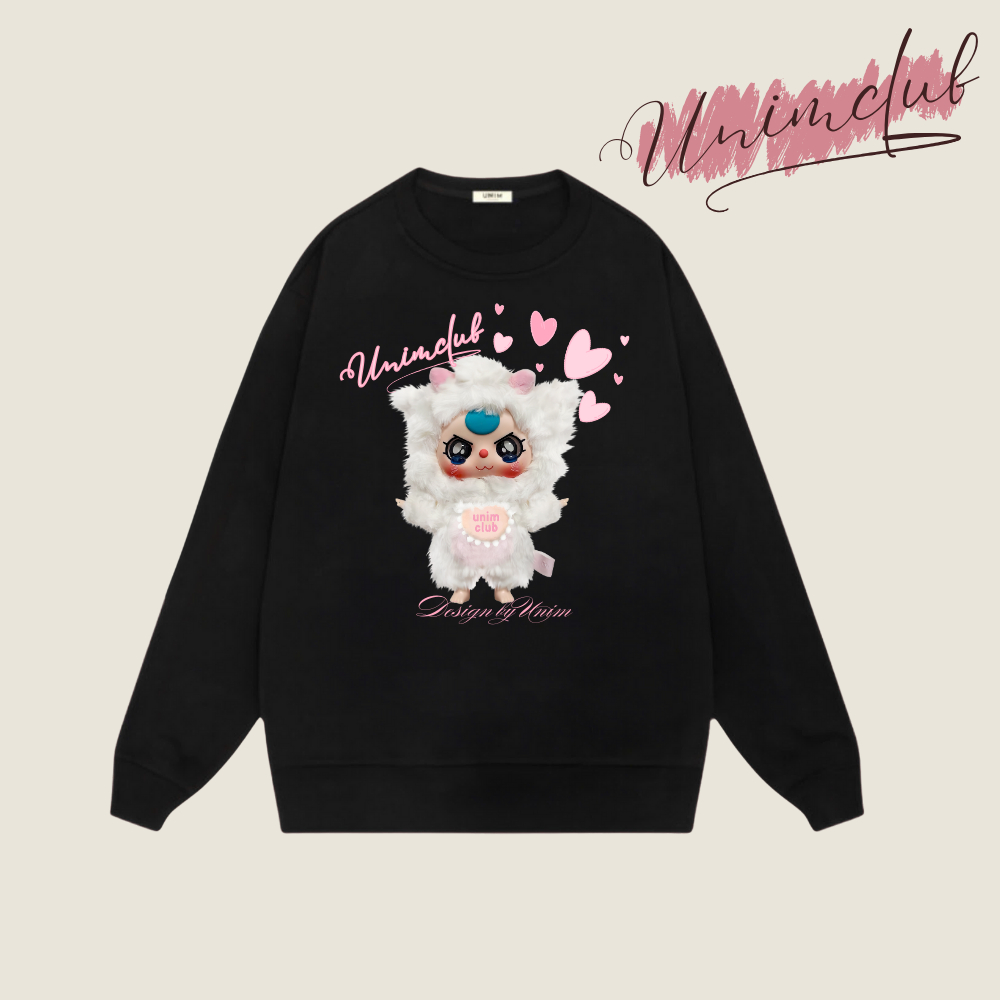[Three Baby V3] Áo Sweater Three Baby V3 Kitten Trắng Nỉ Chân Cua Cao Cấp Form Rộng Unisex Mùa Thu Đông Nam Nữ - SWTV31