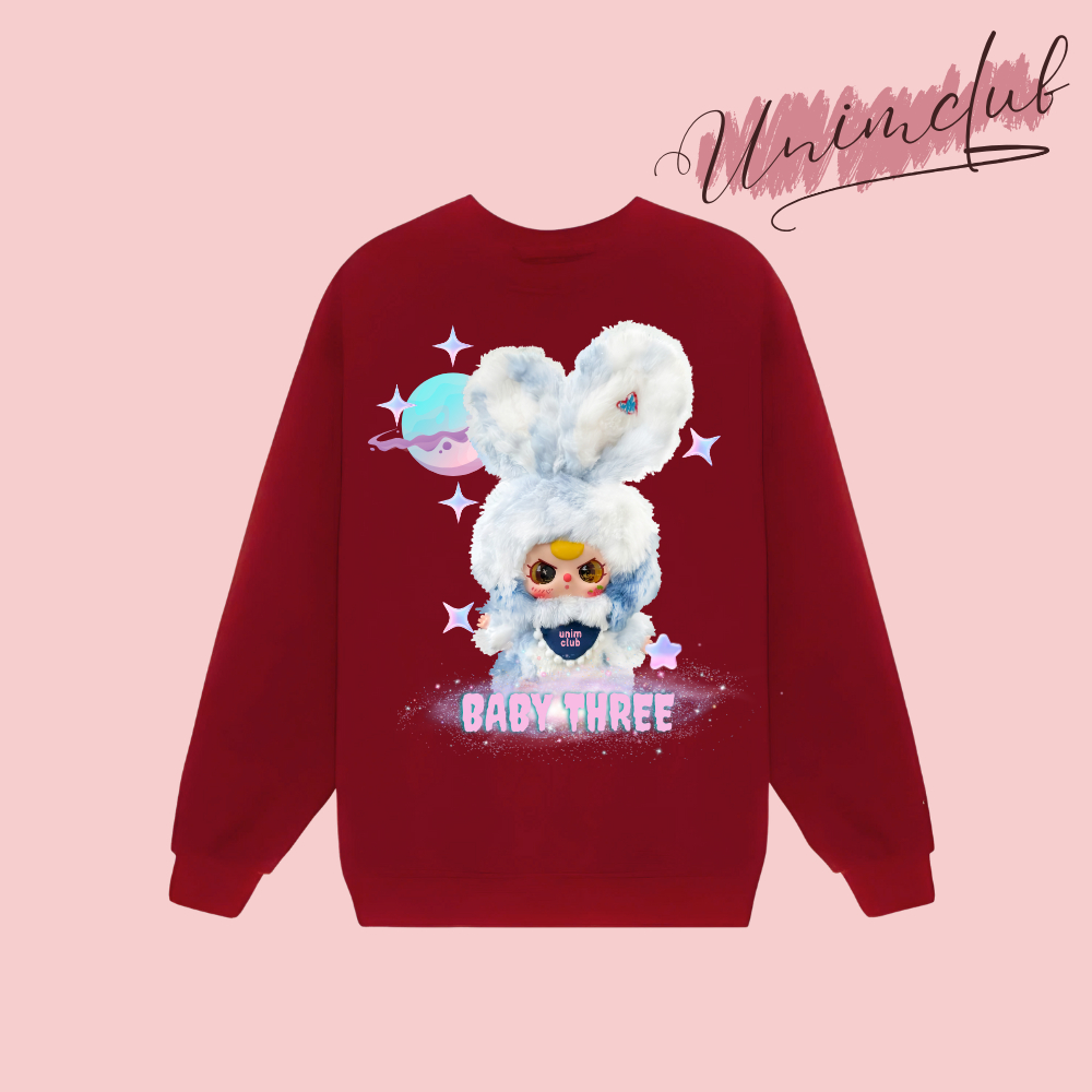 [Three Baby V3] Áo Sweater Three Baby V3 Thỏ Thị Trấn Rabbit Form Rộng Unisex Nam Nữ Vải Nỉ Chân Cua SWTV32
