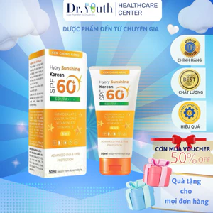 Kem CHỐNG NẮNG Hyory Sunshine Hàn Quốc SPF 60, Độ Chống nắng che phủ cao, Chống Tia UV AB, Bảo vệ làn da an toàn