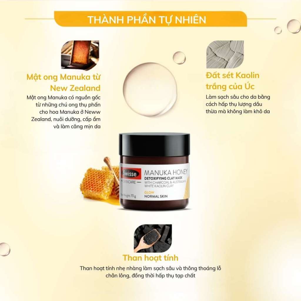 Ảnh Mặt Nạ Đất Sét Cấp Ẩm Cho Da Swisse Skincare Manuka Honey - Mask Mật Ong Giúp Tái Tạo Da Và Dưỡng Trắng Da 224 2