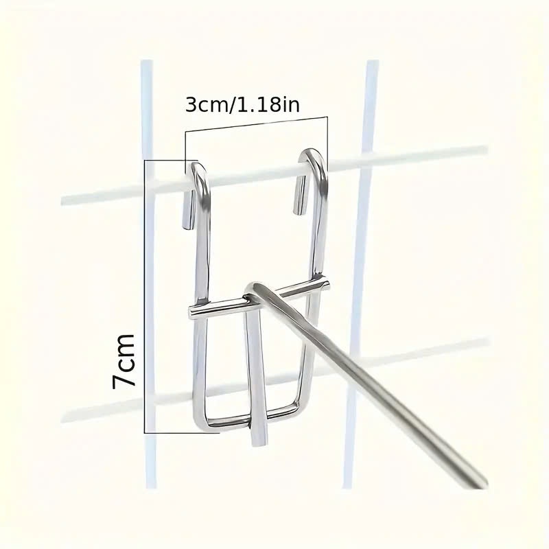 Combo 10 Móc treo sắt, tay cài lưới treo phụ kiện mạ bạc sáng bóng, móc cài lưới, móc treo đồ
