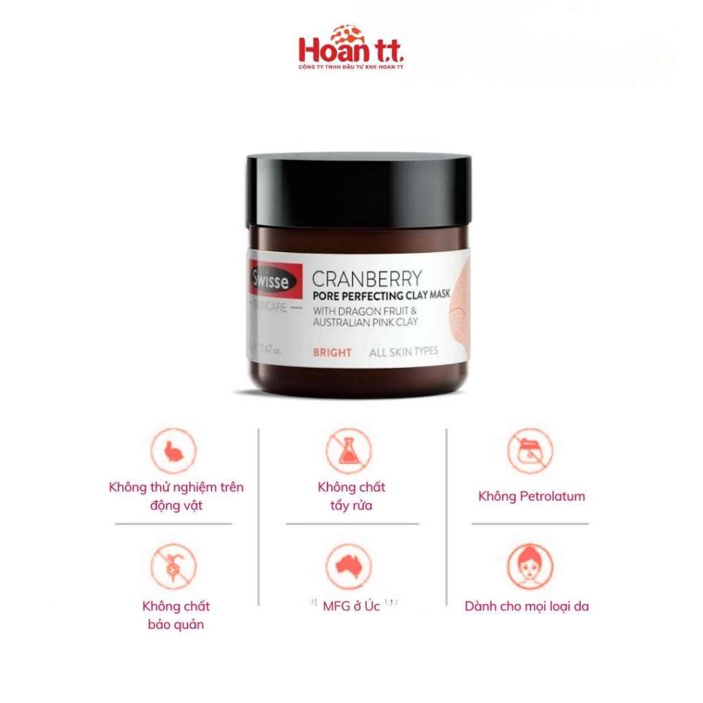 Ảnh Mặt Nạ Đất Sét Cấp Ẩm Giúp Tái Tạo Da Swisse Cranberry Pore Perfect Claymask - Mask Dưỡng Da Và Chống Lão Hóa 191 3