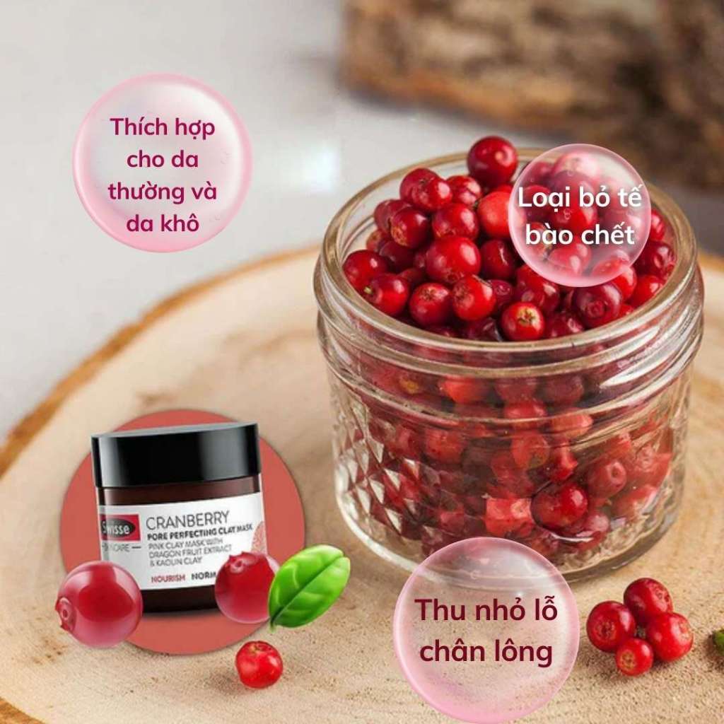 Ảnh Mặt Nạ Đất Sét Cấp Ẩm Giúp Tái Tạo Da Swisse Cranberry Pore Perfect Claymask - Mask Dưỡng Da Và Chống Lão Hóa 191 4
