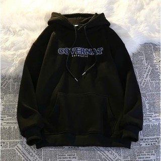 áo hoodie nỉ bông nữ nam KONOVA form rộng có mũ in hình cậu bé bút chì