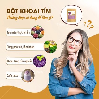 Bột khoai lang tím nguyên chất 1kg, bột tạo màu, mùi thơm, dùng làm bánh, pha trà sữa, nấu chè