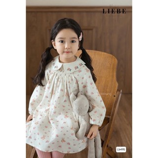 [B&G] Đầm thu đông smock in gấu teddy cổ sen tay dài cho bé gái từ 10-45kg (2-11 tuổi)