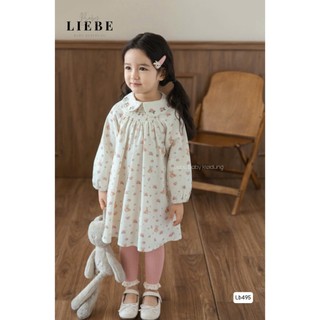 [B&G] Đầm thu đông smock in gấu teddy cổ sen tay dài cho bé gái từ 10-45kg (2-11 tuổi)