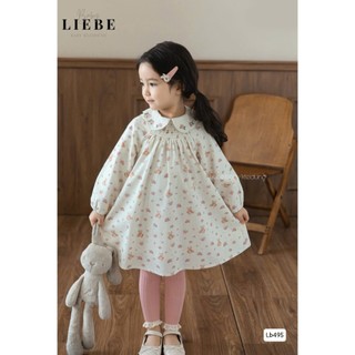 [B&G] Đầm thu đông smock in gấu teddy cổ sen tay dài cho bé gái từ 10-45kg (2-11 tuổi)