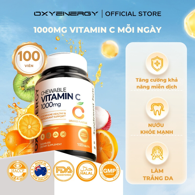 Viên Vitamin C 1000mg Oxyenergy giúp tăng cường hệ miễn dịch, tăng sức ...
