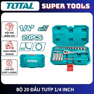 ĐỒ NGHỀ TOTAL Bộ 20 đầu tuýp 1/4 inch THT141201