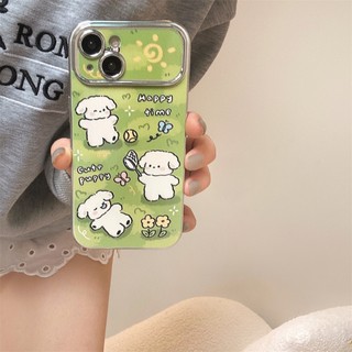 Ốp lưng iphone khung camera mạ kim Cute puppy dành cho ip 6/7/8/plus/x/xr/xs/11/12/13/14/15/pro max - kl2000