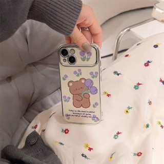 Ốp lưng iphone khung camera mạ kim Tulip bear dành cho ip 6/7/8/plus/x/xr/xs/11/12/13/14/15/pro max - kl2003
