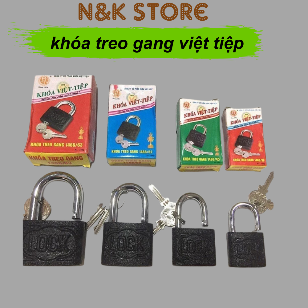 Khóa treo gang Việt Tiệp chống cắt, ổ khóa gang VIệt Tiệp chính hãng