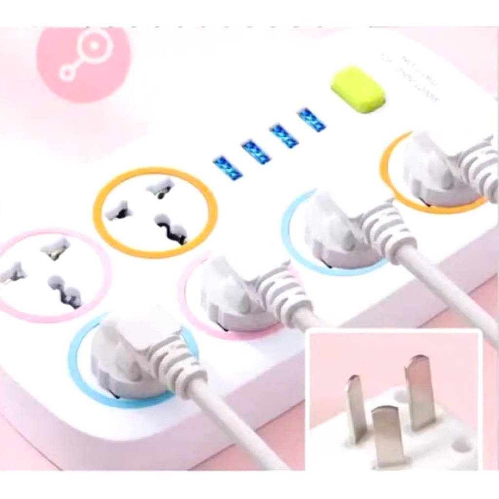 Ổ ĐIỆN ĐA NĂNG,  Ổ Cắm Điện Đa Năng (D67) Có Cổng Sạc USB 6 Lỗ Có Công Tắc An Toàn Chịu Tải 2200W - MA:ODIEN8653