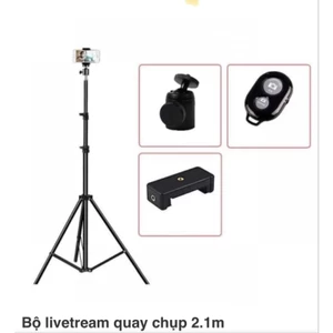 Gậy chụp ảnh livestream cao 2m1 ,quay video ,chụp ảnh. đủ bộ chân 2m1 + bị + kẹp + remote. hàng LINCO chắc chắn