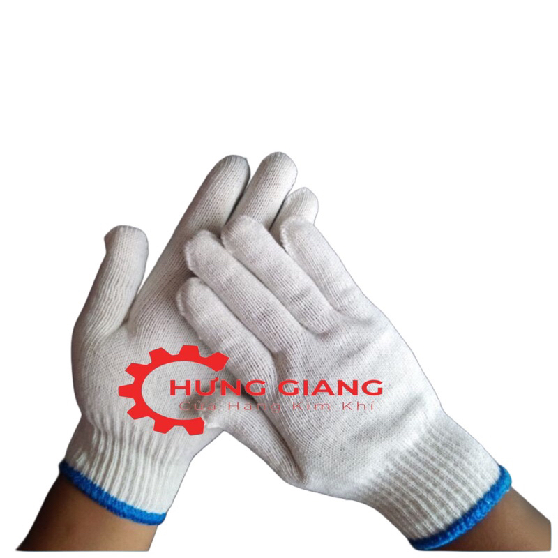 10 Đôi Gang Tay Bảo Hộ POLY Sợi Trắng Mềm Chất COTTON Ảnh tự chụp