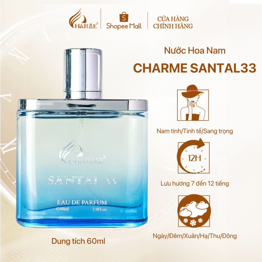 Ảnh Nước Hoa Nam Quyến Rũ CHARME SANTAL33 60ml Nam Tính, Sang Trọng_Nước Hoa Chính Hãng Lưu Hương Lâu 2