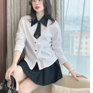 Áo Sơ Mi Trắng Phối Cổ Học SInh TAG kèm CAlavat DÁNG VỪA NGƯỜI