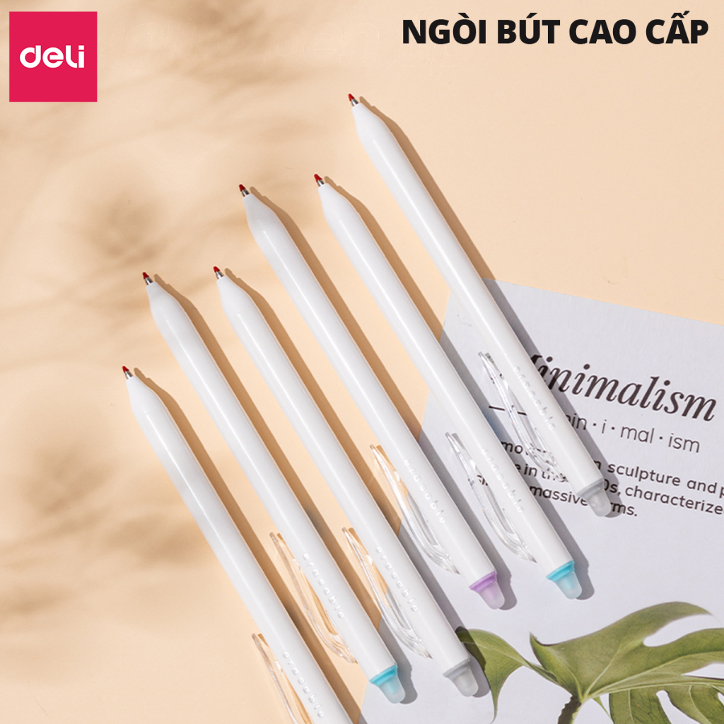 Product image Combo 5 10 bút Gel xóa được Mực Tím/Xanh/Đen DELI - Bút Gel Bút Bi Mực Nước Bút Gel Bấm Ngòi 0.5mm EG160 6