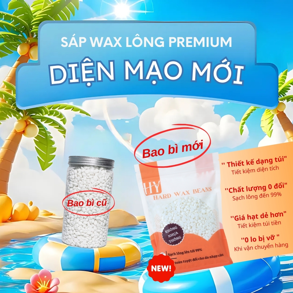 [CHE TÊN] Sáp Wax Lông Sữa Dừa HY WAXING Cao Cấp Siêu Bám Lông, Dành Cho Da Nhạy Cảm 1010