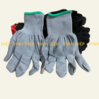 Bó 12 đôi găng tay vải mút chống nắng, găng tay bảo hộ lao động