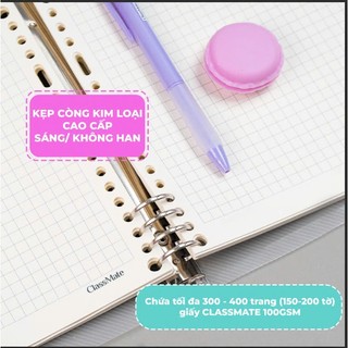 Sổ Còng A5 B5 CLASSMATE Binder 8 Còng Kim Loại Chắc Chắn Thay Giấy Refill 100gsm Đủ Loại Dòng Kẻ Ngang, Caro, Ô Điền