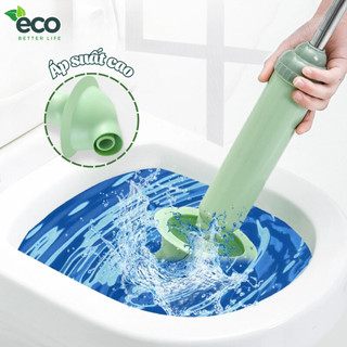 Cây thông thụt bồn cầu ECO dụng cụ thông tắc nghẽn toilet nâng cấp bằng khí nén cực mạnh tiện dụng
