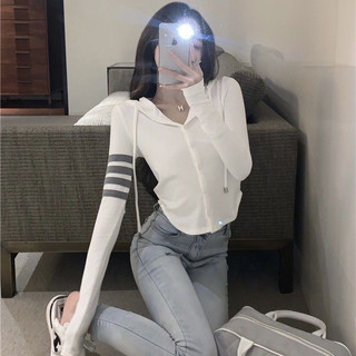 Áo khoác có mũ Thom thun len mỏng cho nữ năng động thể thao