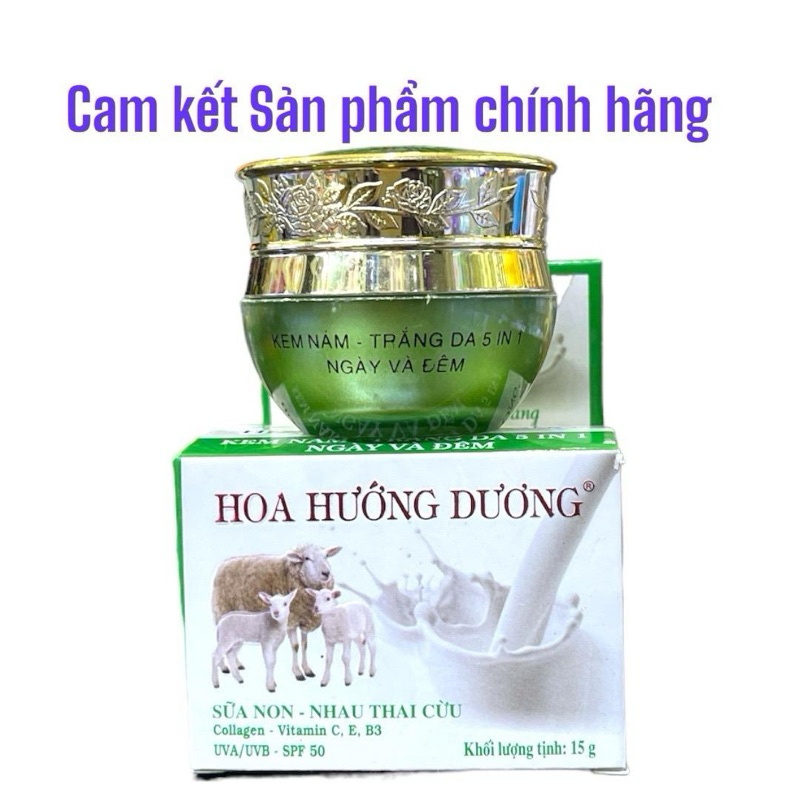 Kem Hoa Hướng Dương nám trắng da 5 in 1 ngày và đêm 15gram
