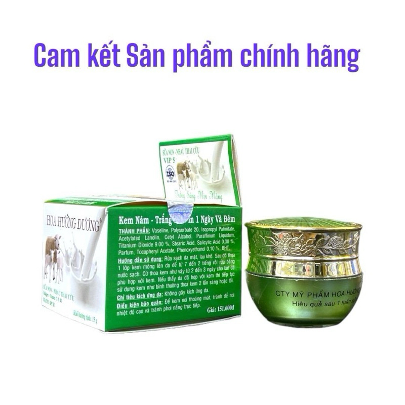 Kem Hoa Hướng Dương nám trắng da 5 in 1 ngày và đêm 15gram