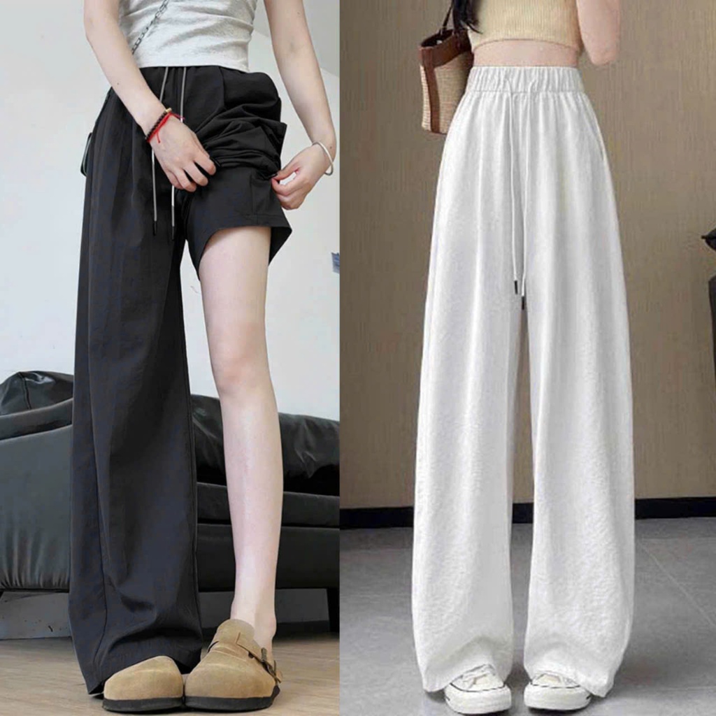 Quần Ống Rộng Nữ Vải Gió Nhăn Loại Đẹp Siêu Hót Nhiều Màu, Cạp Cao Lên From Xinh