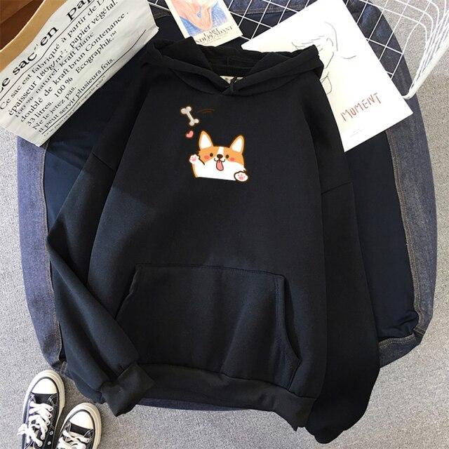 Áo Hoodie Mùa Đông HappyFamily Họa Tiết Chú Corgi Siêu Đáng Yêu Chất Cotton 100 Cao Cấp Nhiều Màu Sắc, Đủ Size