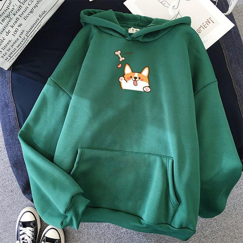 Áo Hoodie Mùa Đông HappyFamily Họa Tiết Chú Corgi Siêu Đáng Yêu Chất Cotton 100 Cao Cấp Nhiều Màu Sắc, Đủ Size