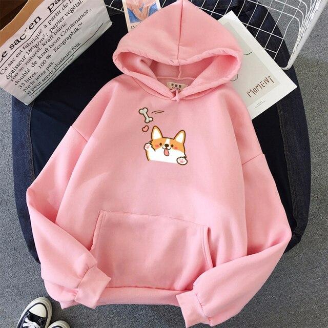 Áo Hoodie Mùa Đông HappyFamily Họa Tiết Chú Corgi Siêu Đáng Yêu Chất Cotton 100 Cao Cấp Nhiều Màu Sắc, Đủ Size