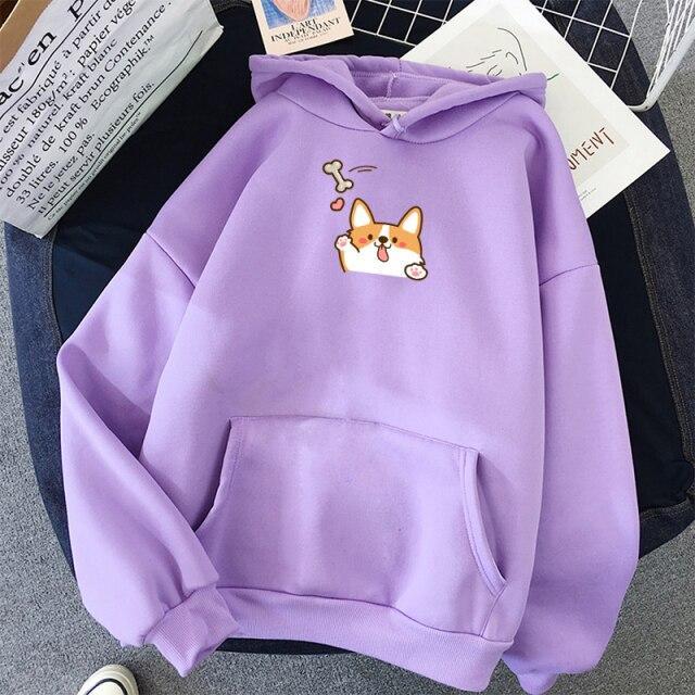Áo Hoodie Mùa Đông HappyFamily Họa Tiết Chú Corgi Siêu Đáng Yêu Chất Cotton 100 Cao Cấp Nhiều Màu Sắc, Đủ Size