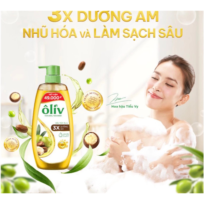 Dầu tắm Ôliv 3X Dưỡng Ẩm 650ml