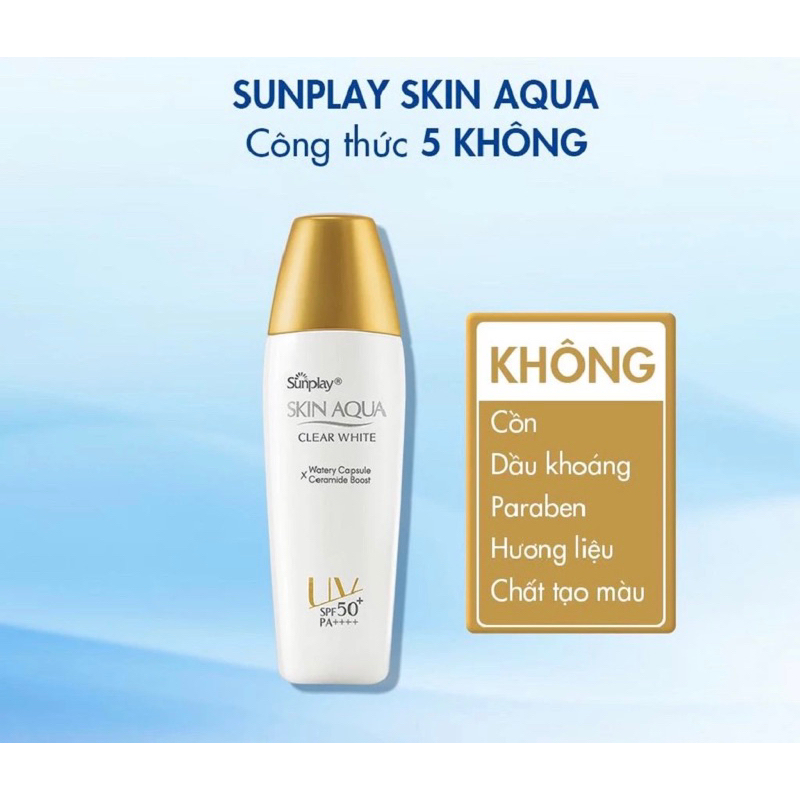 Kem chống nắng dưỡng da trắng mượt Sunplay Skin Aqua Clear White