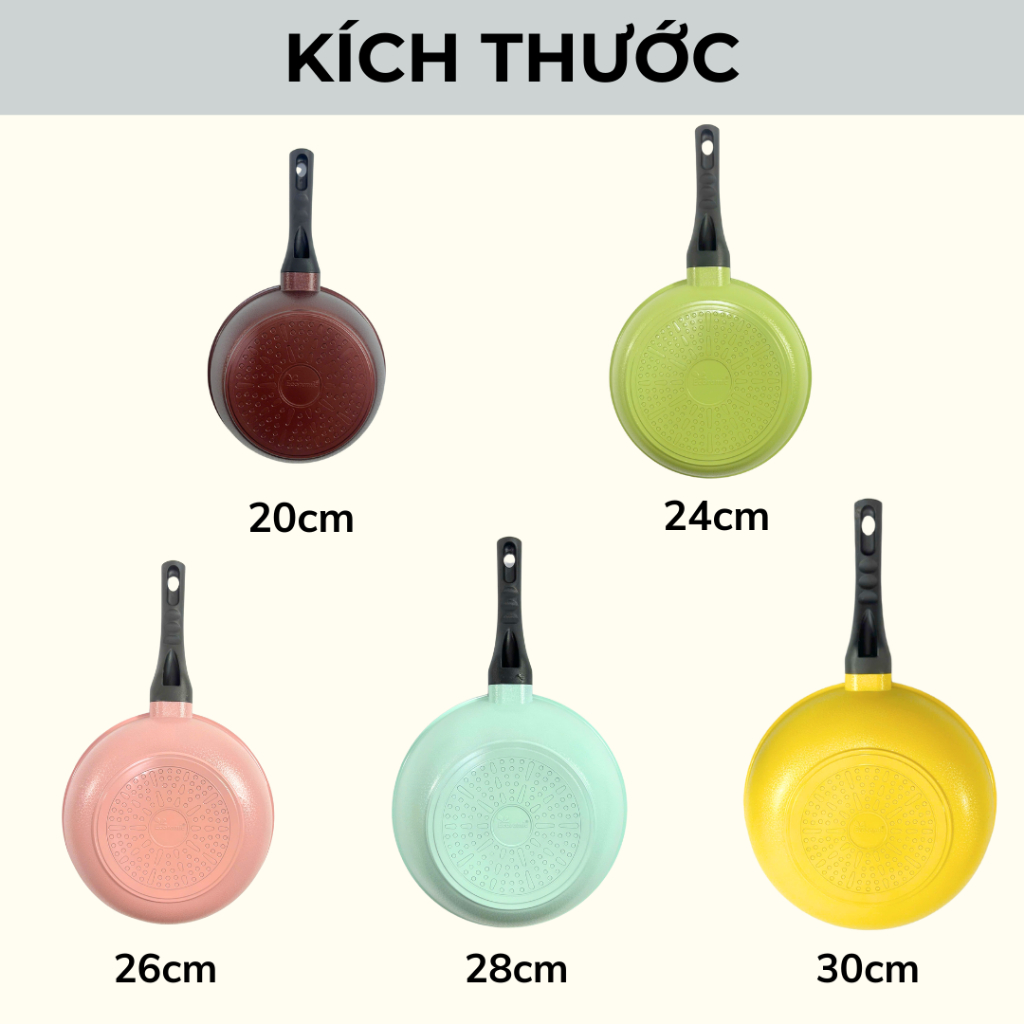 Ảnh Chảo Chống dính Đáy từ Cao Cấp Ecoramic đáy từ (Size 20,24,26,28cm) 4