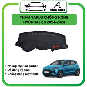 Thảm taplo Huyndai i10 2015-2023,chống nắng chất nhung mịn. Hàng đẹp xuất sắc
