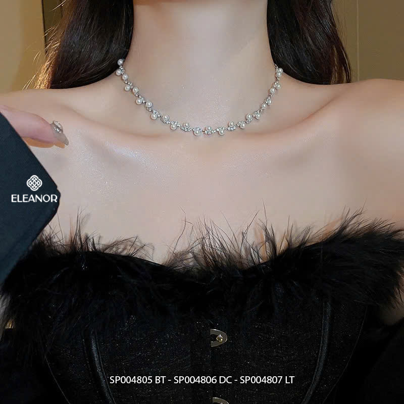 Dây chuyền vòng tay bông tai nữ Eleanor Accessories bộ trang sức đính đá phụ kiện trang sức 4805