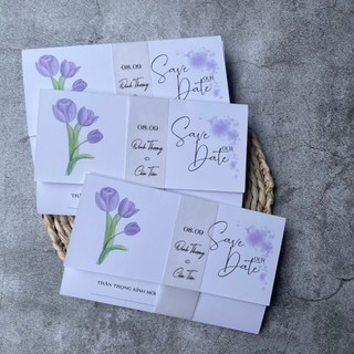 NN.44 Thiệp Cưới VINTAGE Tulip, Thiệp Cưới Hoa Tulip. Quý Khách Trao Đổi Với Shop Duyệt Thiết Kế Trước Khi Đặt Hàng
