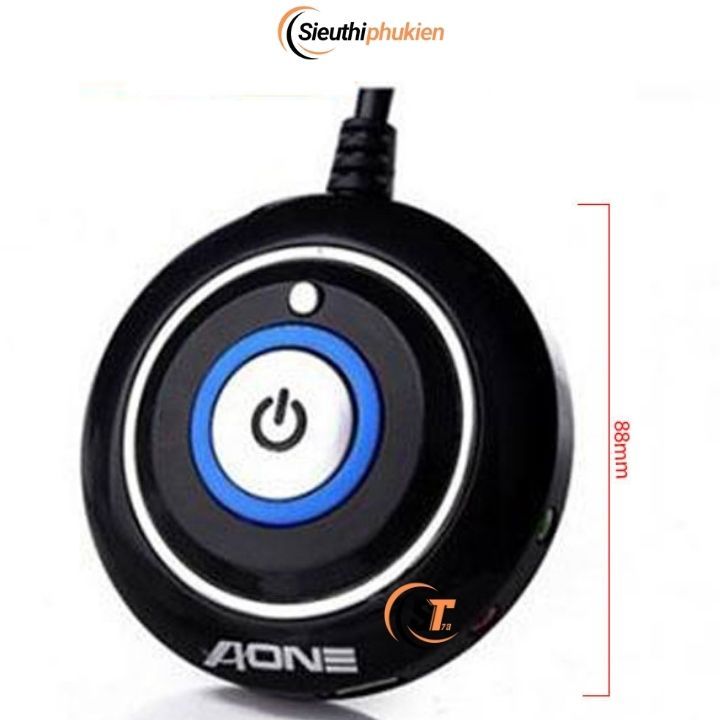 Nút nguồn máy tính đa năng AONE tròn dán (1 jack 3.5 mic, 1 jack 3.5 ...