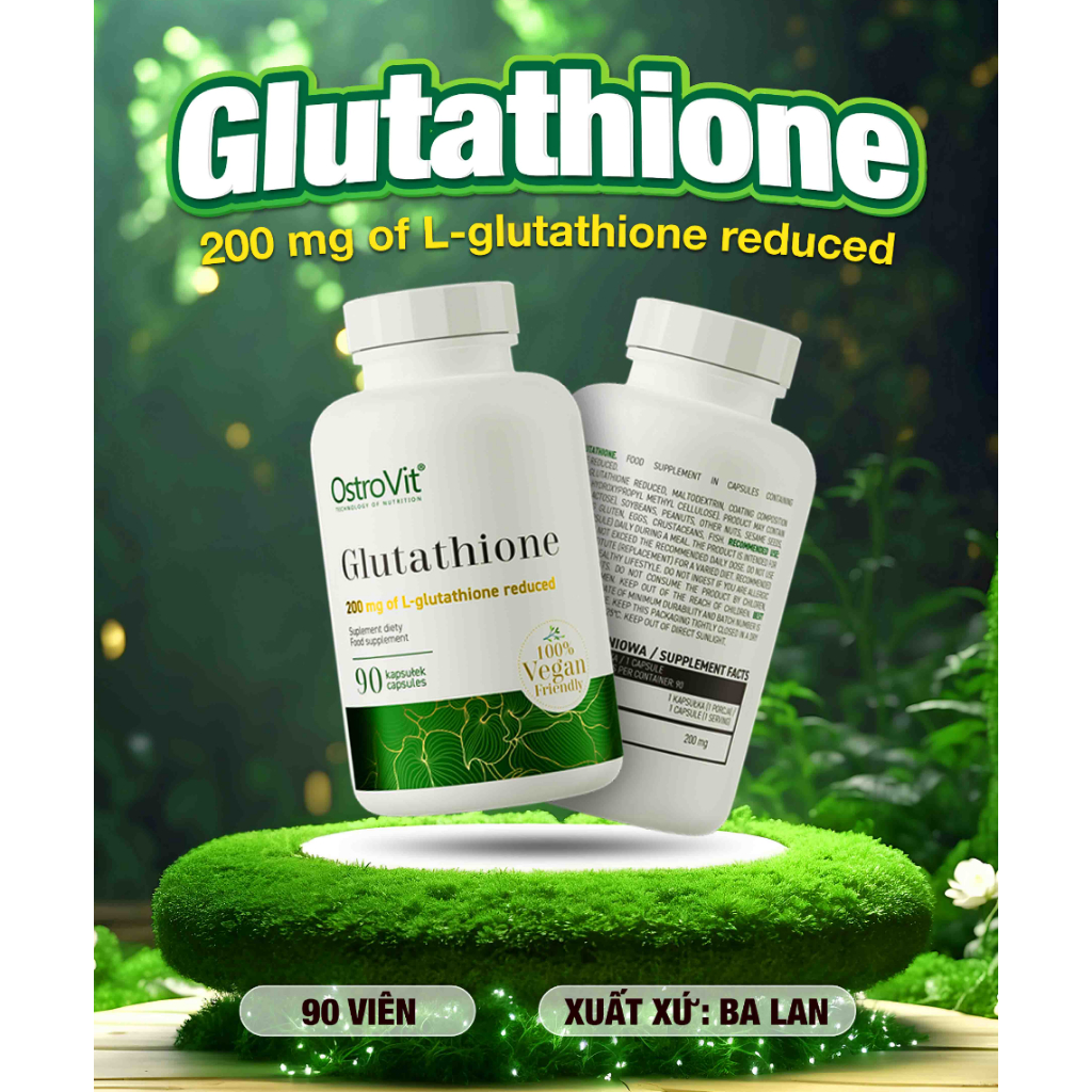 Ostrovit Glutathione 200mg: Viên uống giúp làm trắng sáng da và chống oxy hóa