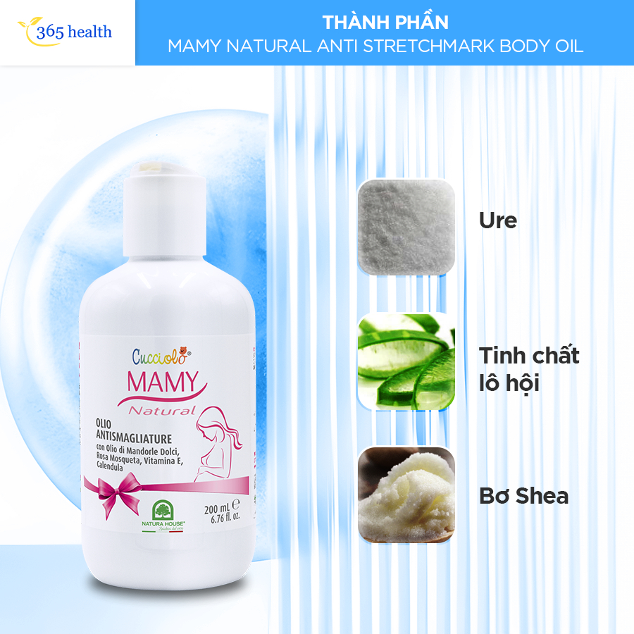 Dầu rạn ra cho bà bầu Cucciolo Mamy Natural Anti Stretchmark Body Oil nhập khẩu Ý