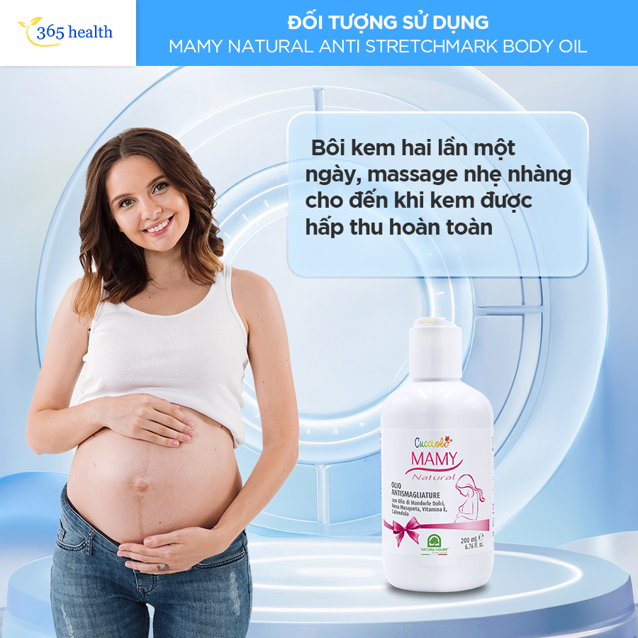 Dầu rạn ra cho bà bầu Cucciolo Mamy Natural Anti Stretchmark Body Oil nhập khẩu Ý