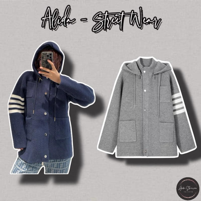 ⚡️[Hight Quality] Áo Khoác Len Đan T1om B1o Hooded Mid Sweater Zip - Chất Len Dày 4 Vạch Dệt Cao Cấp Nam Nữ Loại 1