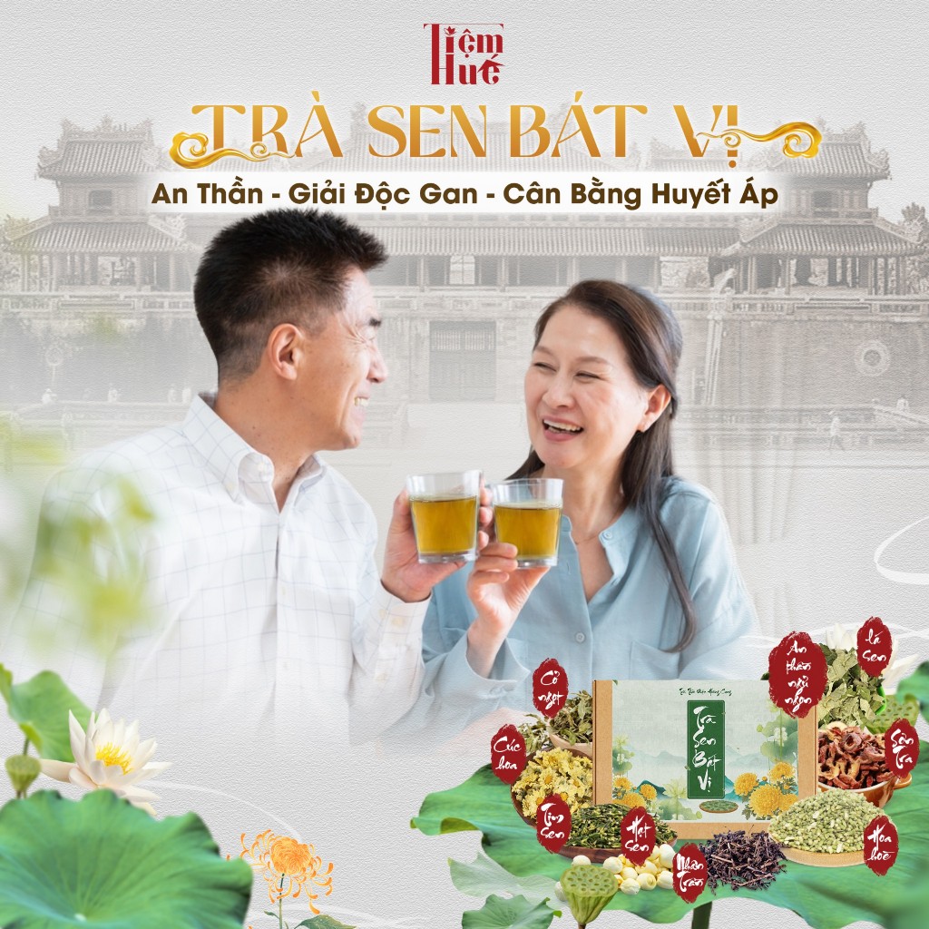 Trà Lá Sen Bát Vị, Công Thức Ngự Y, 8 Vị Dược Liệu Quý, Loại 1,Giảm Mỡ Máu, Ngủ Ngon, An Thần, Ổn Định Đường Huyết